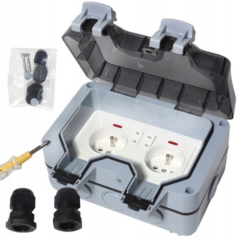 Venkovní Zahradní Zásuvka IP66, Voděodolná Kontrolka Akcesoria