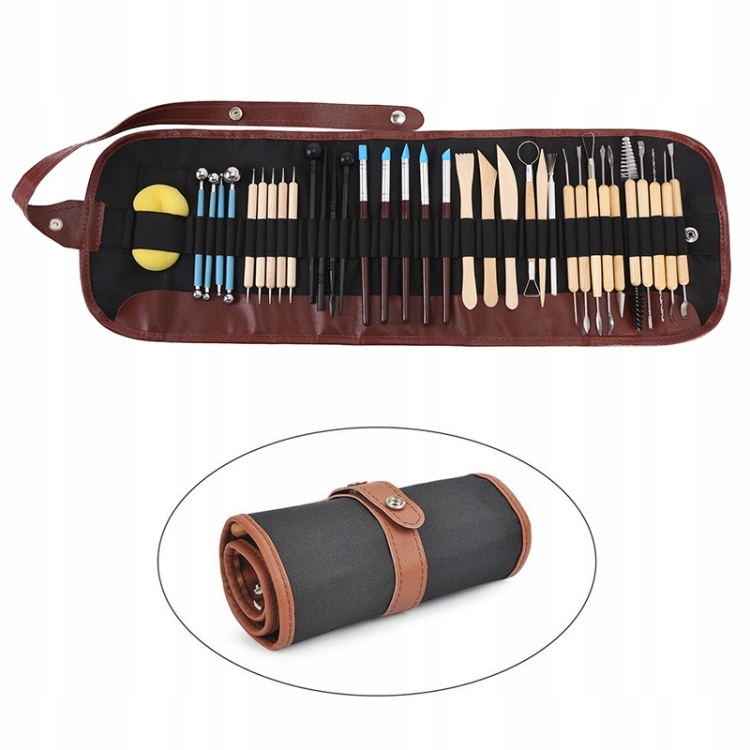 ZESTAW XL NARZĘDZI DO MODELOWANIA W GLINIE + ETUI Marka Inna