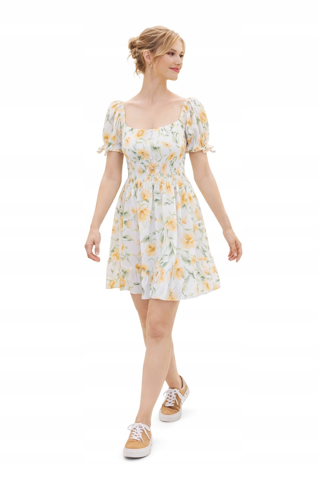 Abercrombie & Fitch Florální Šaty S Bufetovými Rukávy, Velikost L A 3C