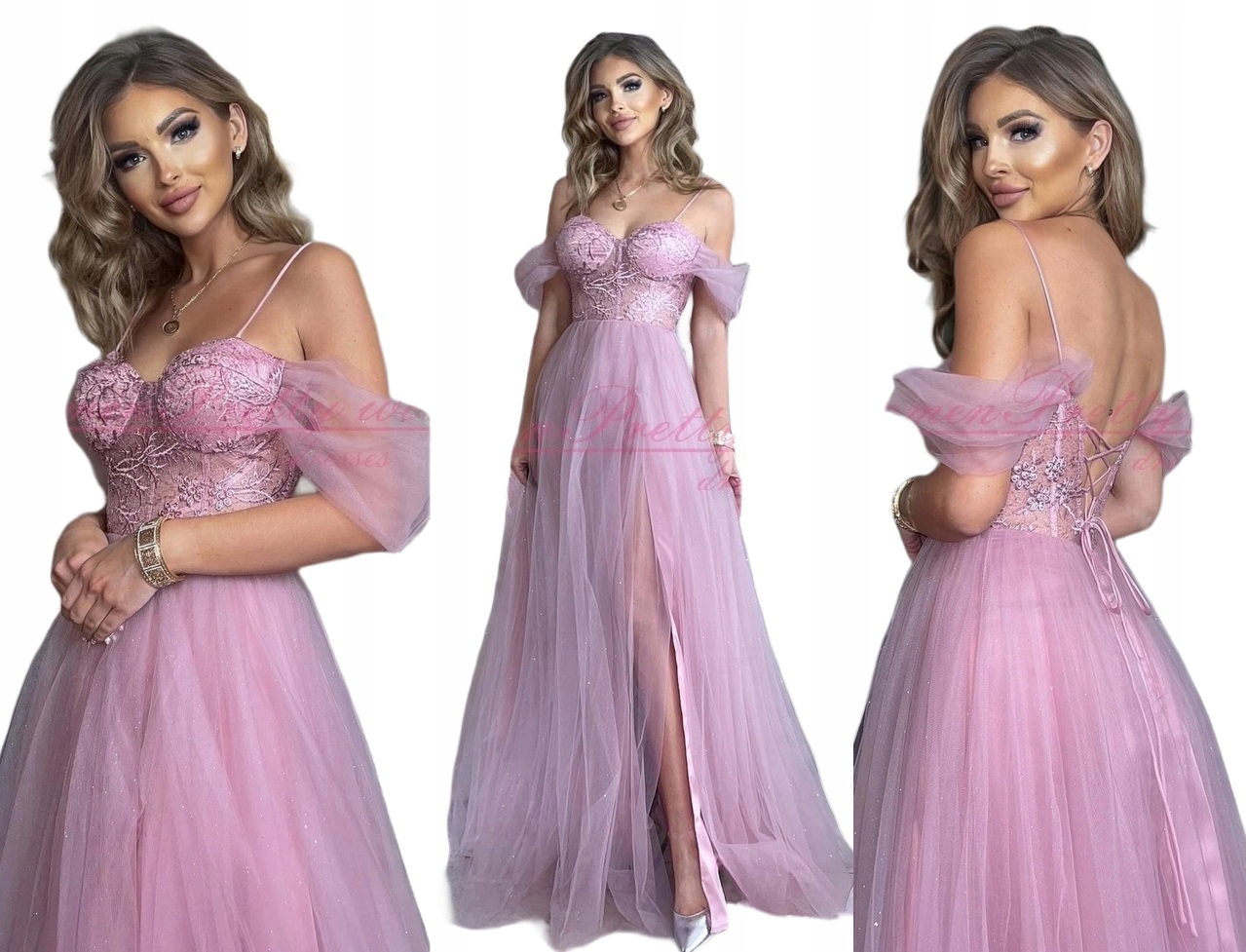 Lyanna Pudrová Růžová Dlouhá Tylová šaty na svatební hostinu, ples družičky Xs