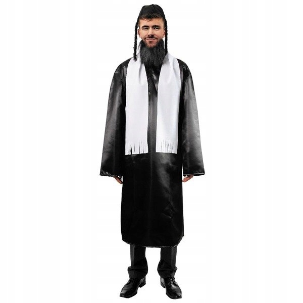 STRÓJ RABIN RABINA ŻYD ŻYDA JARMUŁKA PEJSY l/xl