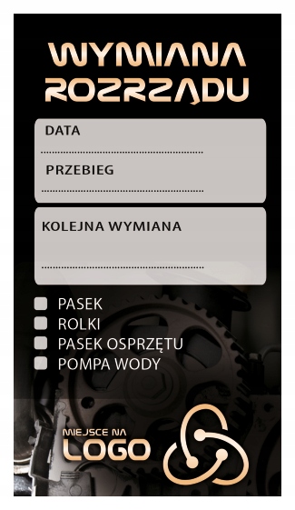 Naklejki serwisowe-warsztatowe "WYMIANA ROZRZĄDU"