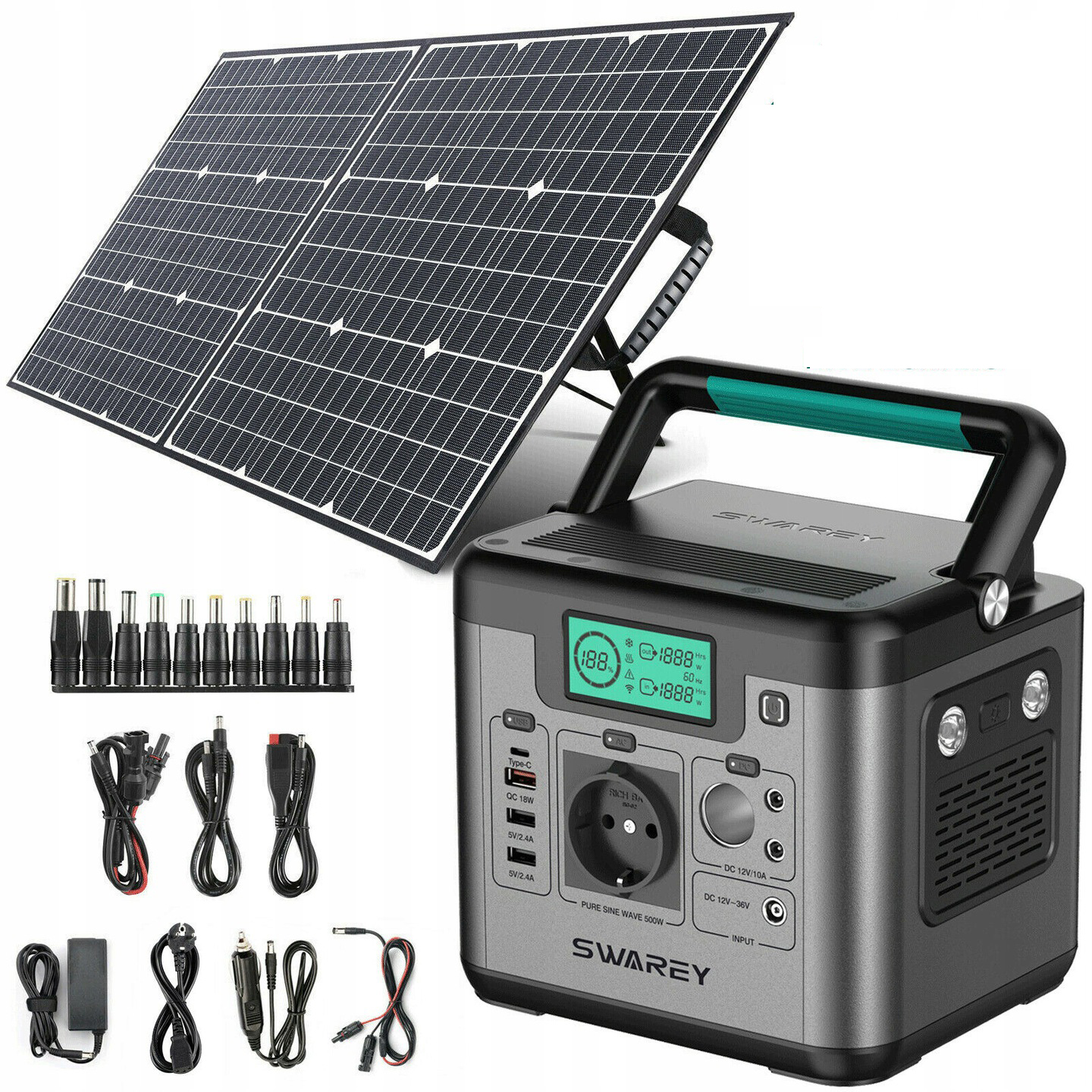 

Generator Stacja Solarny Swarey 518Wh+100W Solar