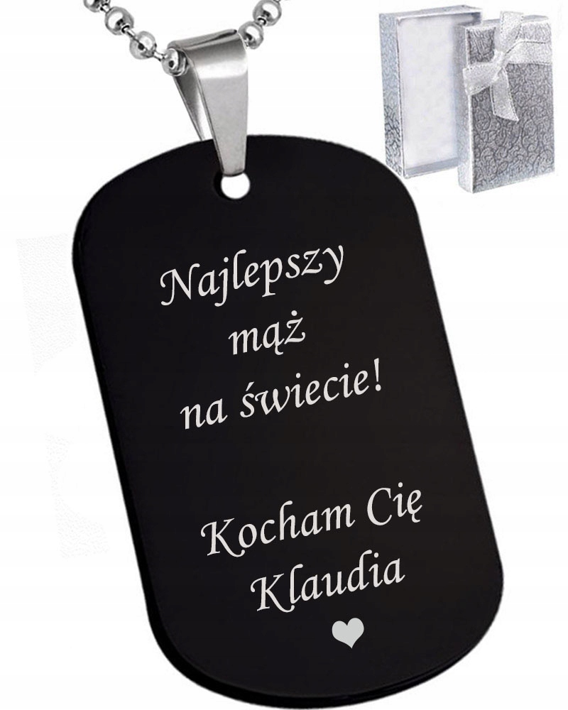 

Nieśmiertelnik z grawerem prezent dla męża chłopak
