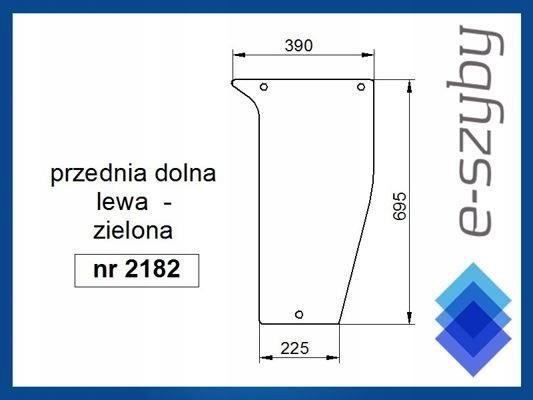 sklo Claas Renault Cergos přední spodní levé