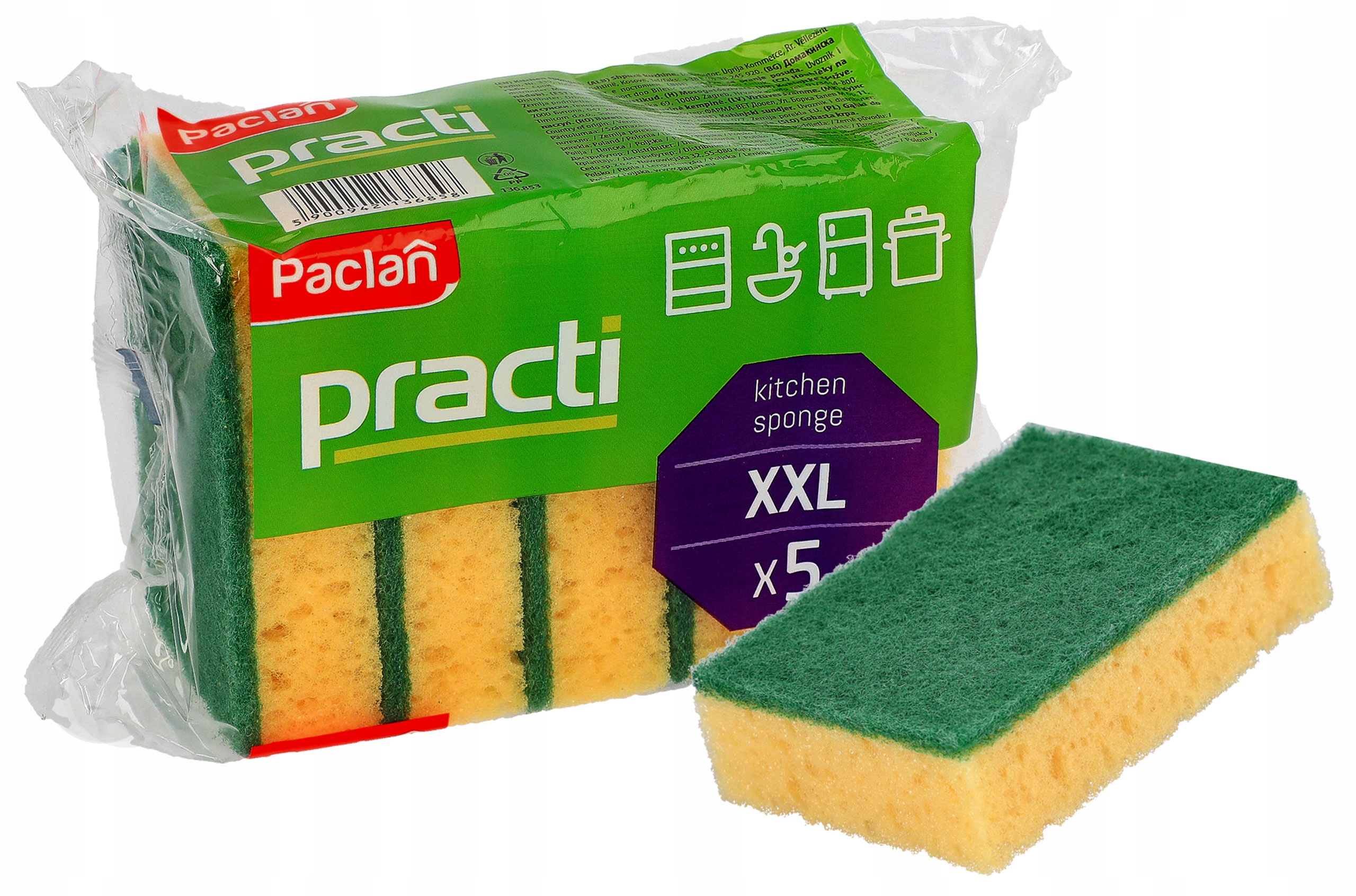 

Gąbka dwuwarstwowa zmywak do mycia naczyń Paclan