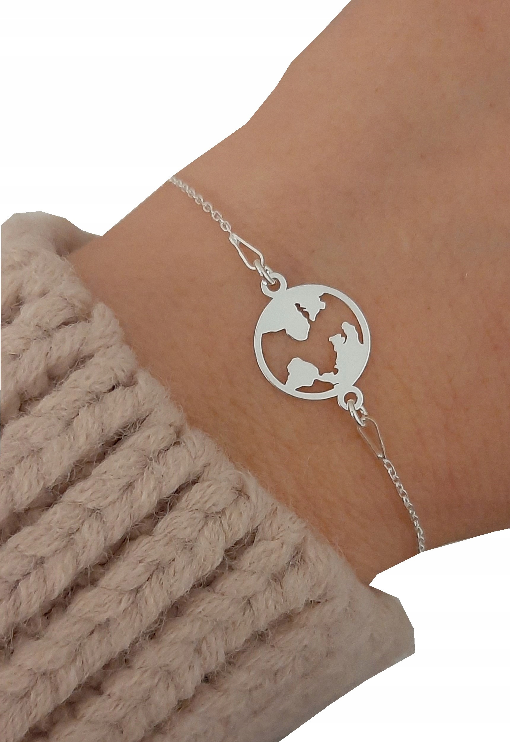 

Bransoletka srebrna Kula Ziemska Ziemia srebro 925