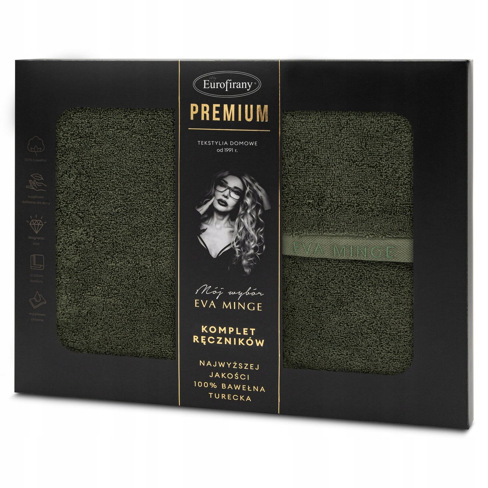 Eva Minge Sada 3 ručníků Venus C. olivová