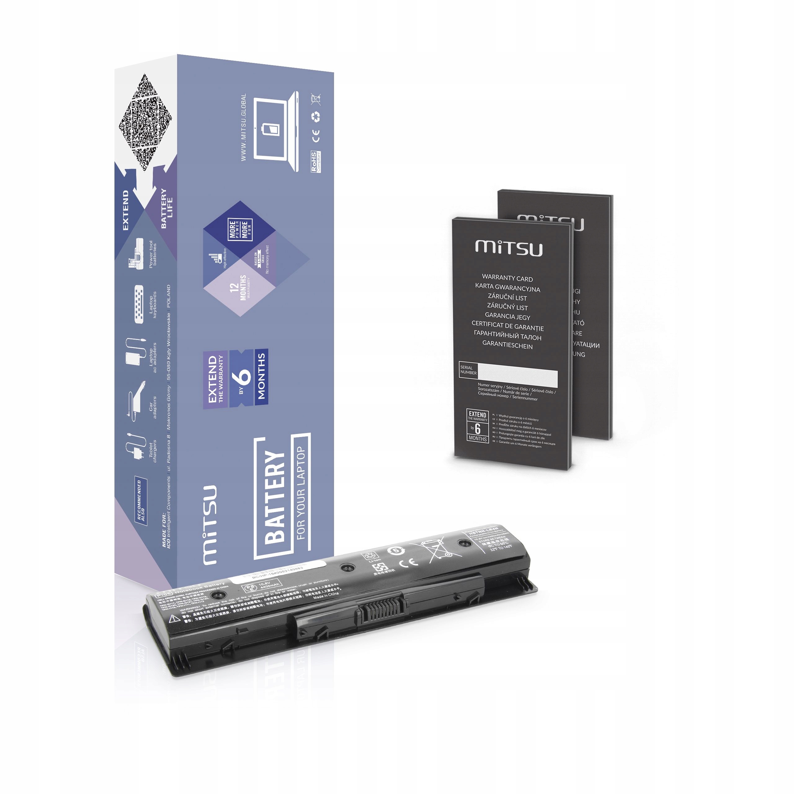 Baterie Mitsu pro Hp Pavilion 14, 15, 17, 4400 mAh