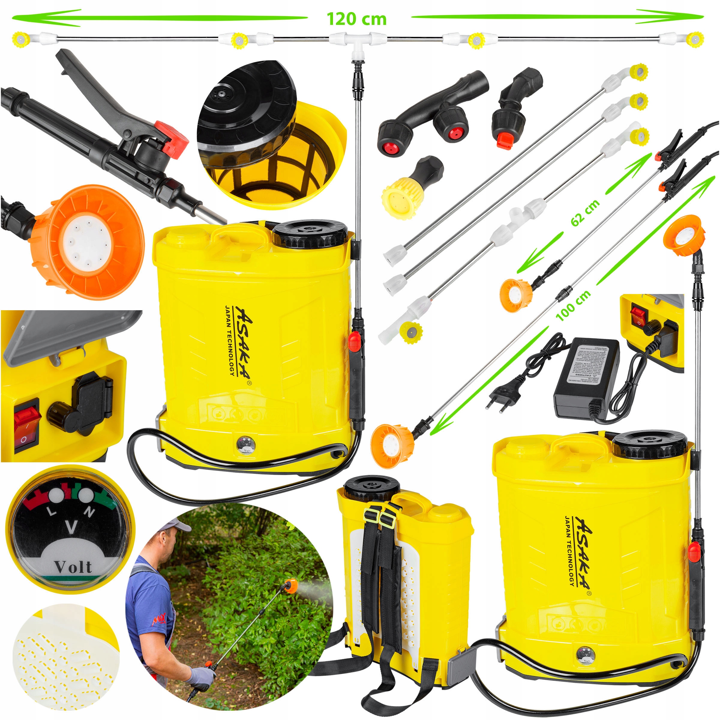 Opryskiwacz Akumulatorowy plecakowy 12L ciśnieniowy Lance dysze