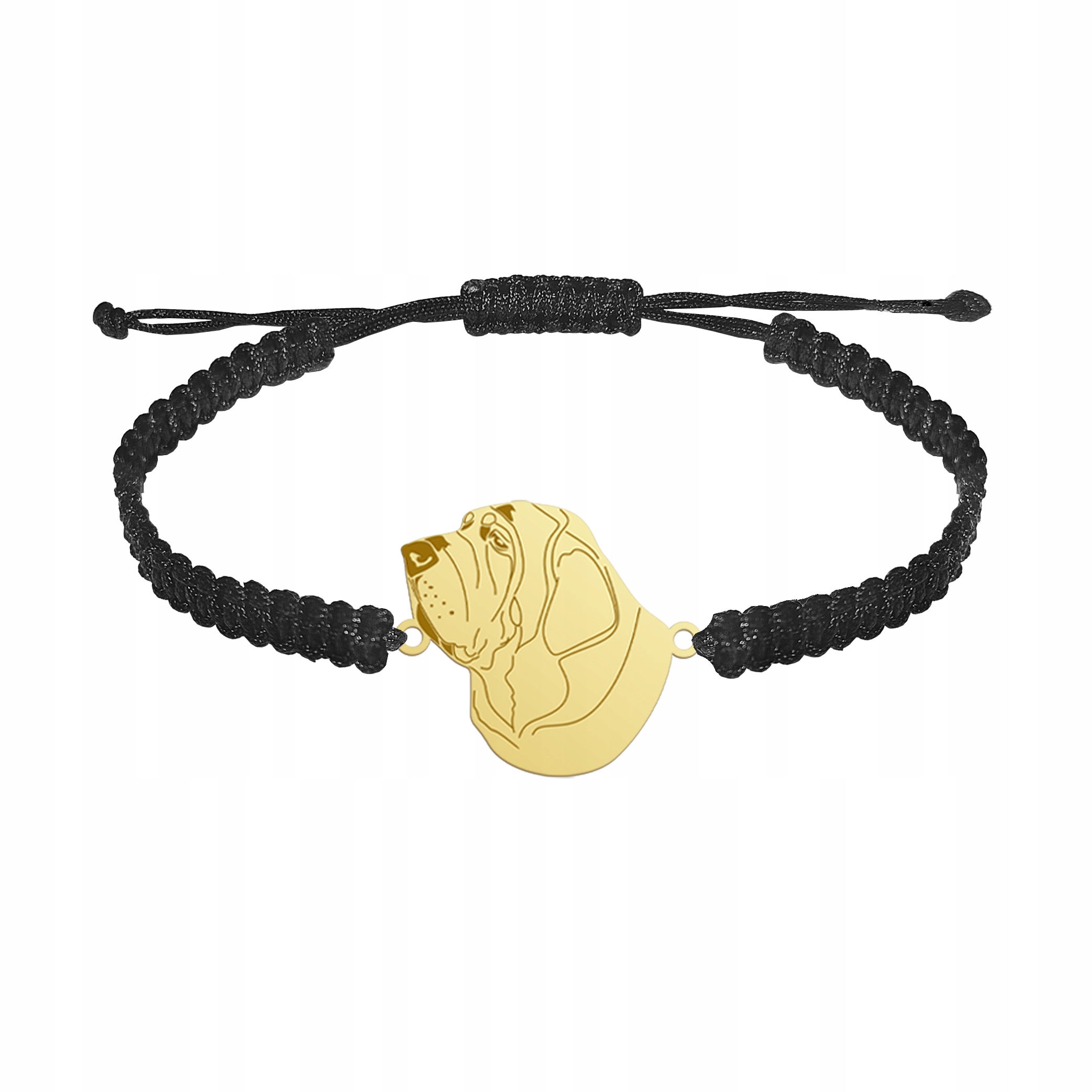 Zlatý náramek se psem Spanish Mastiff 925 Makramé Narozeniny Gravírování Bonus