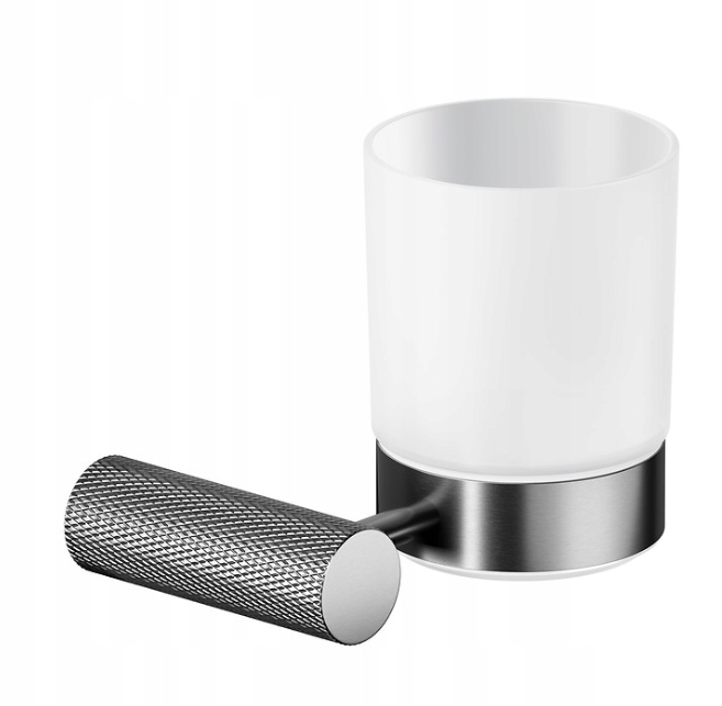 Nástěnný Hrnek Černý Zen Gun Metal cersanit kelímek do koupelny čištění zubů