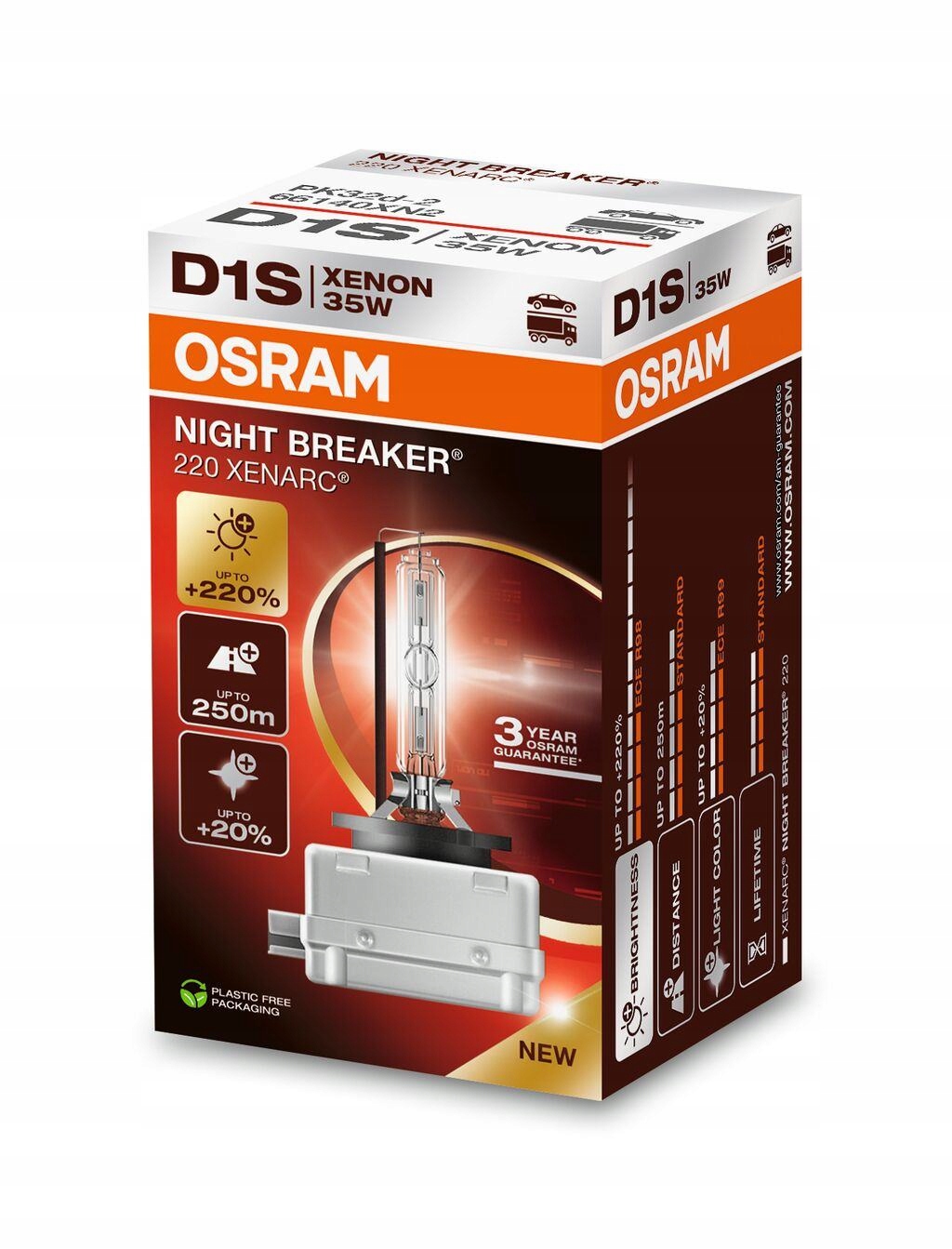 Żarówka Xenon D1S 85V 35W Xenarc Night Breaker Osram 66140XN2