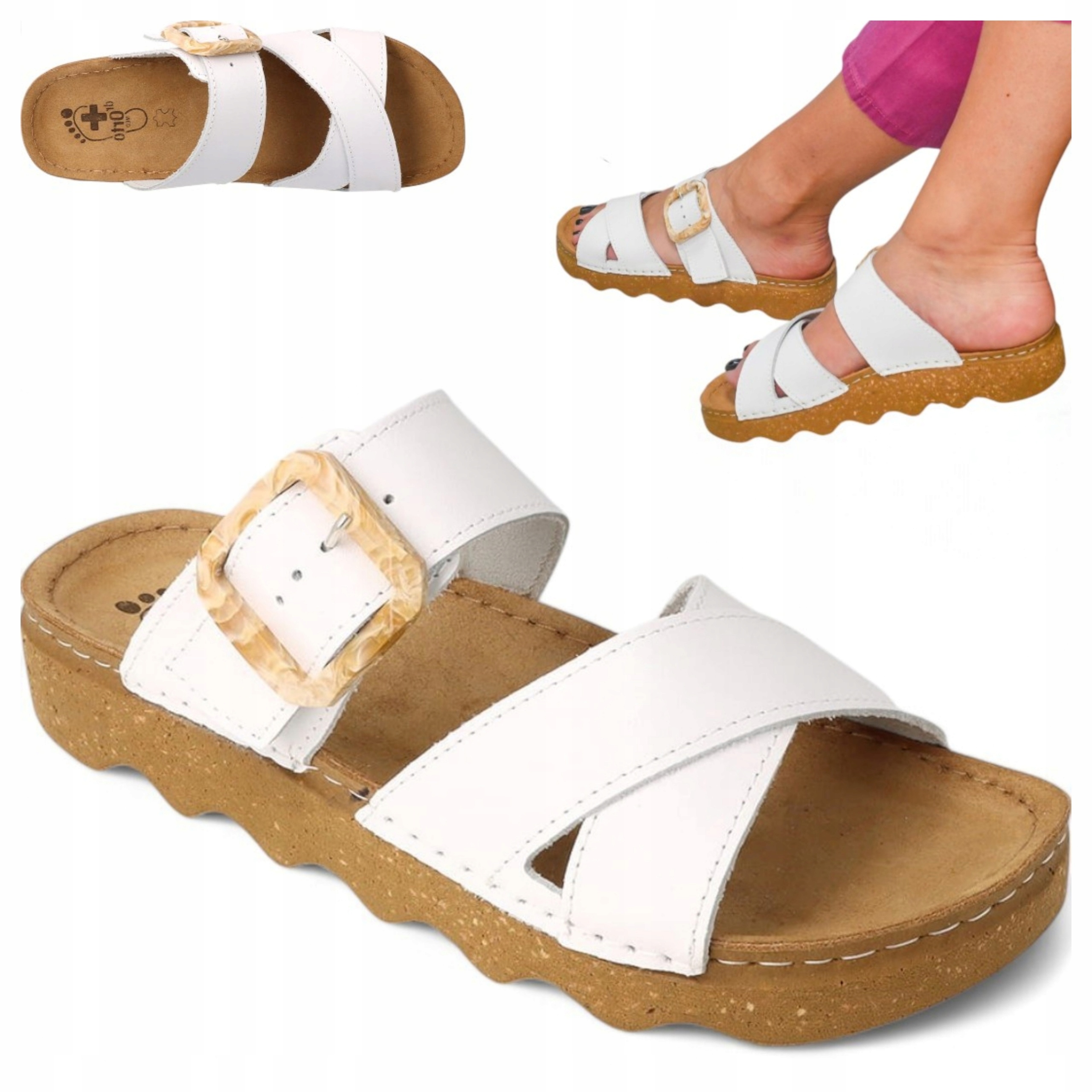 Dr Orto 37 Nazouváky zdravotní pantofle Lékařské ortopedické kožené lodičky