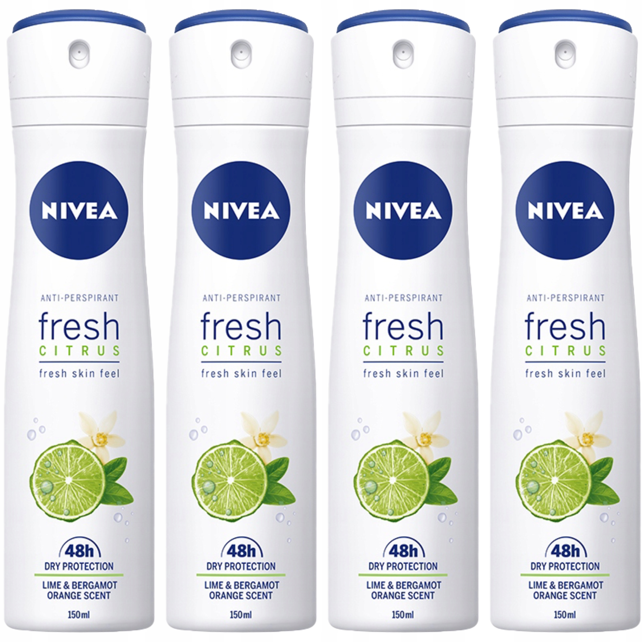 

Nivea Antyperspirant Fresh Citrus 4*150ml spray