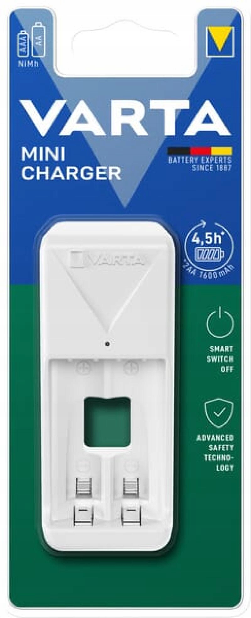 Varta Mini Charger VT57656 ładowarka Aa Aaa NiMH 1,5V 1,5A 100-240V Led