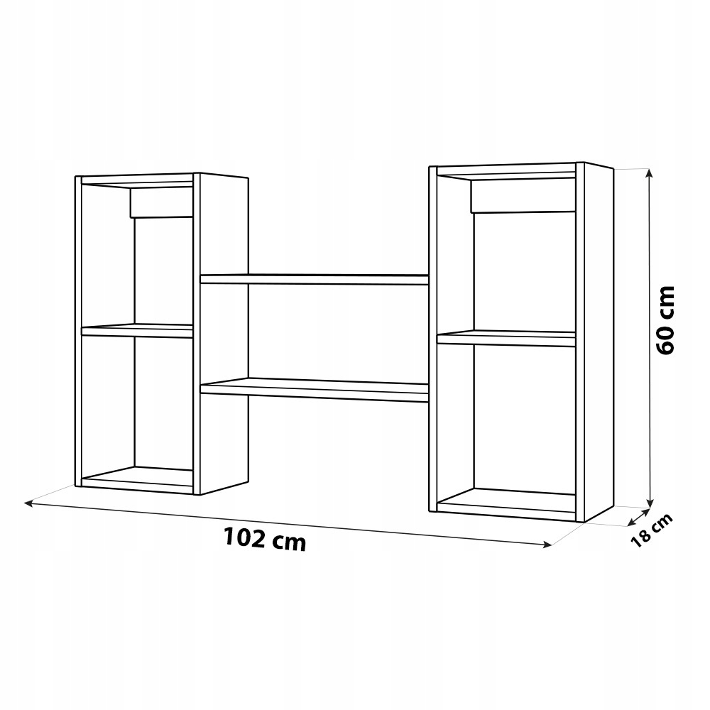 Półka regał wisząca ścienna na książki do salonu FTS 1 biały Kolor mebla biały