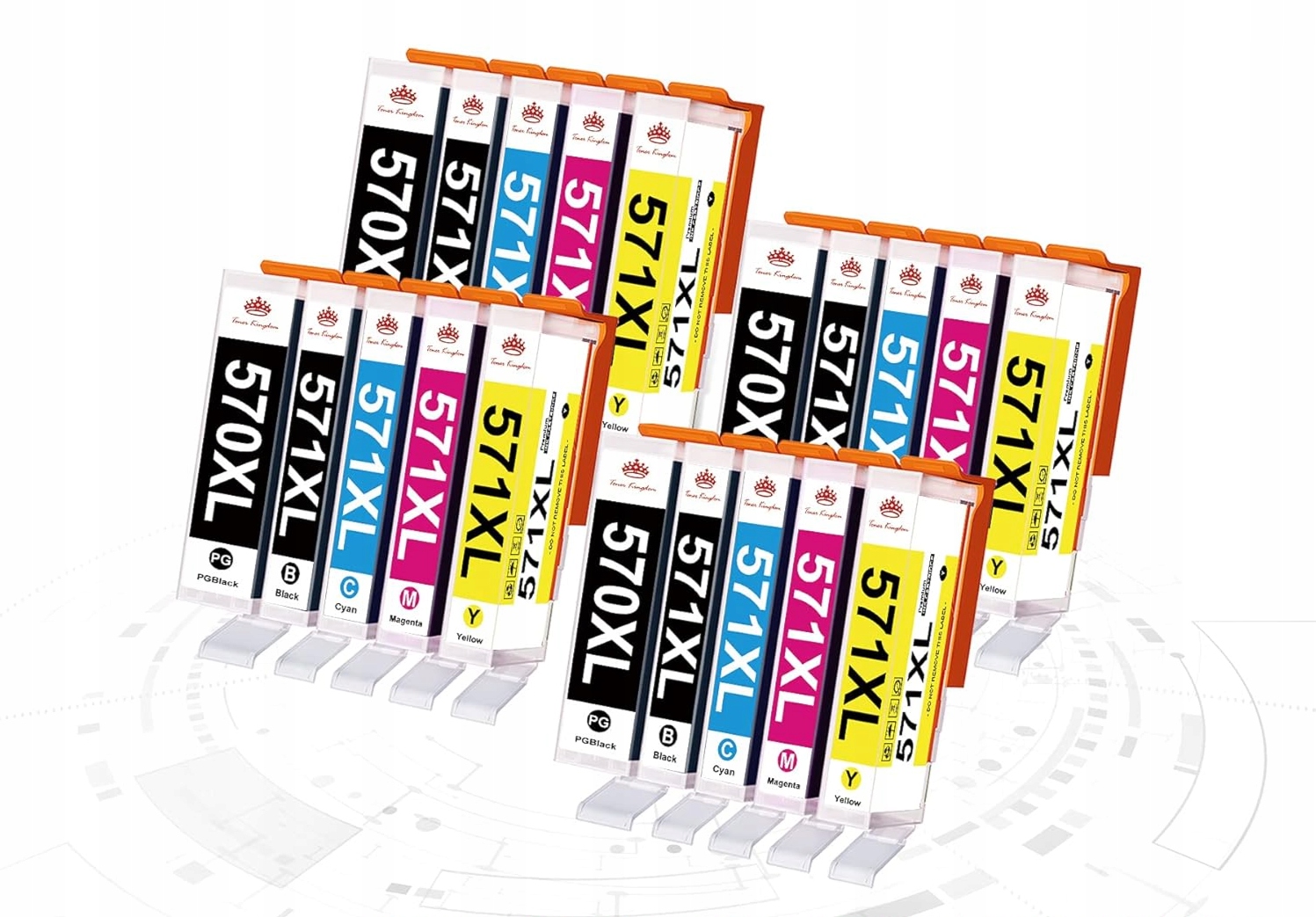 Sada 20 náhradních inkoustů pro Canon PGI-570 CLI-571 XL