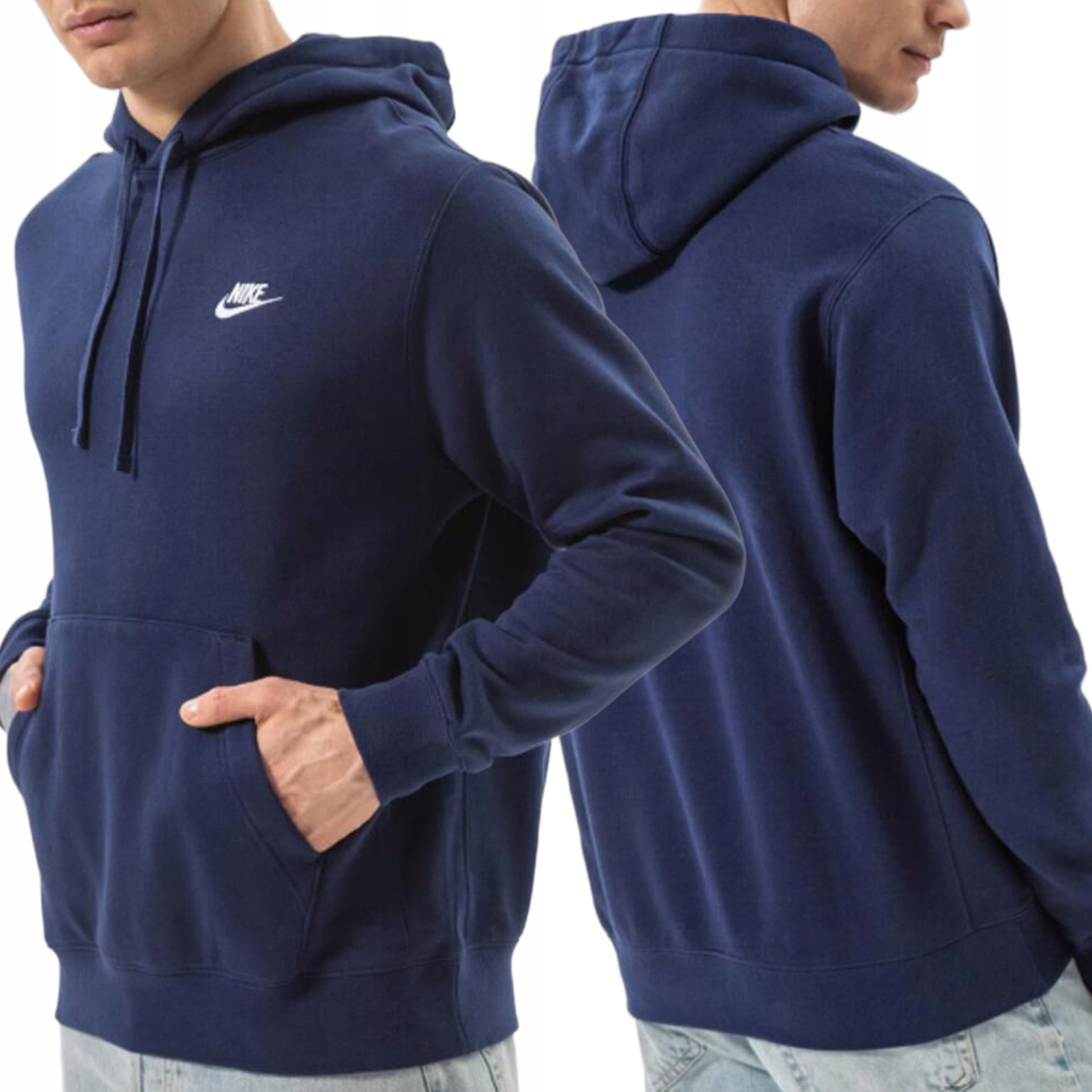 pánská mikina tmavě modrá klokanka s kapucí Nike s klokaním vzorem BV2654-410 S