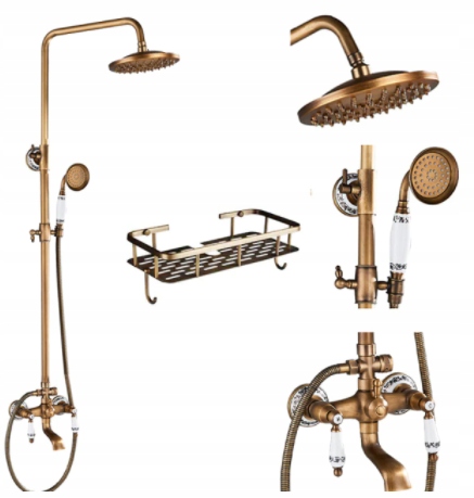 Starožitný Retro Sprchový Set S Poličkou