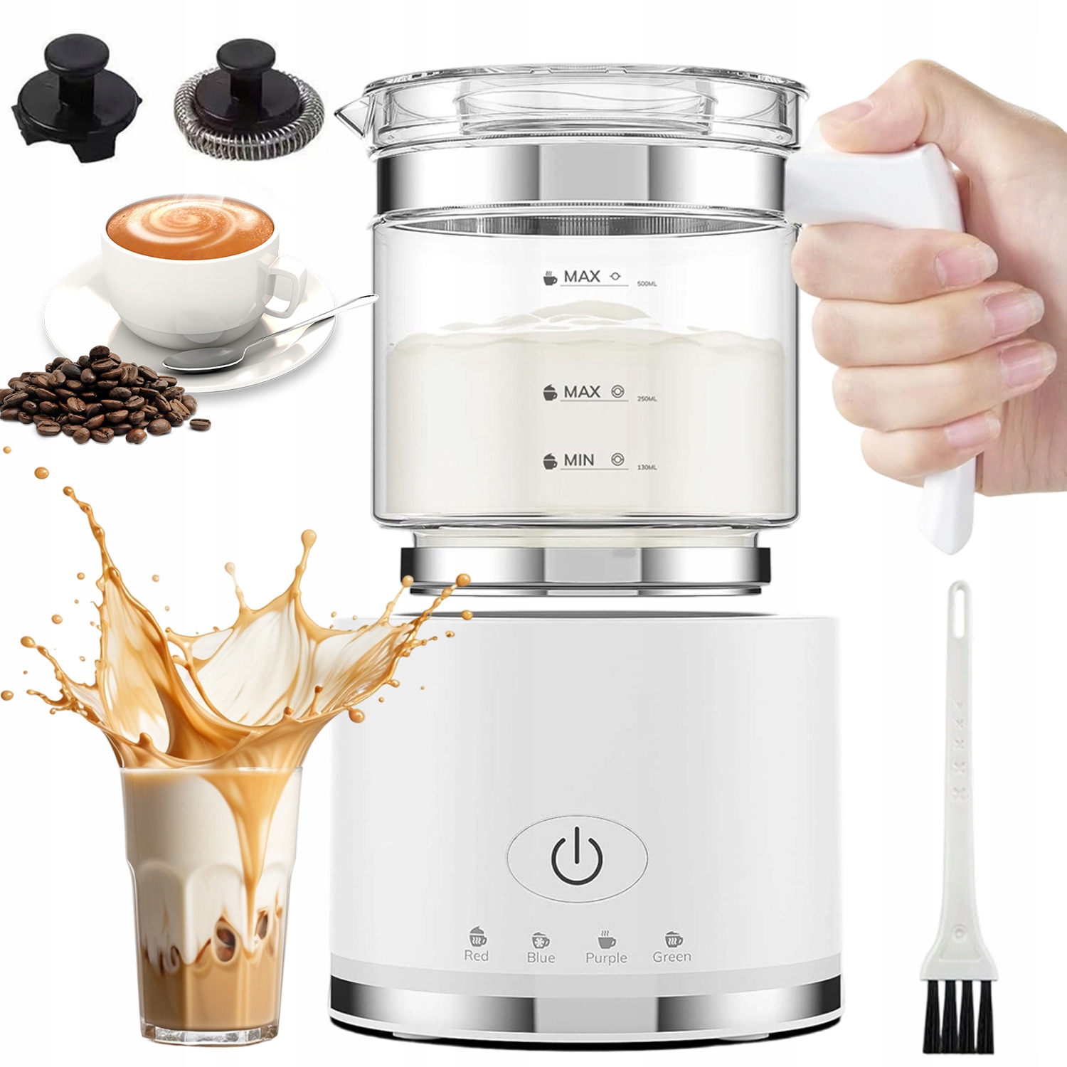 4V1 Napěňovač Teplého A Studeného Mléka 4V1 600W Elektrický Ohřev