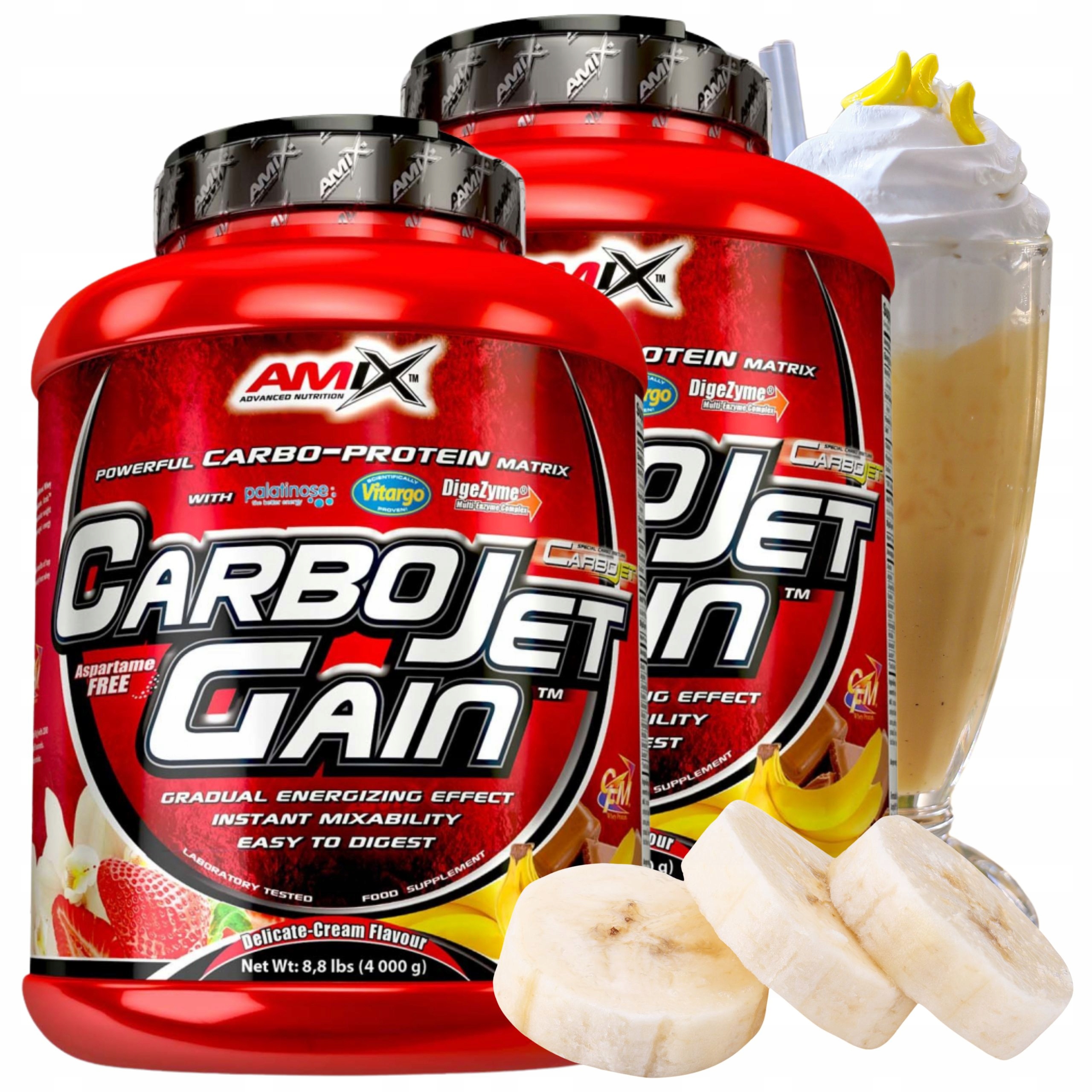 Doplněk Stravy Na Hmotu Sacharidy Komplexní Bílkoviny Wpi Gainer 8kg Banánový