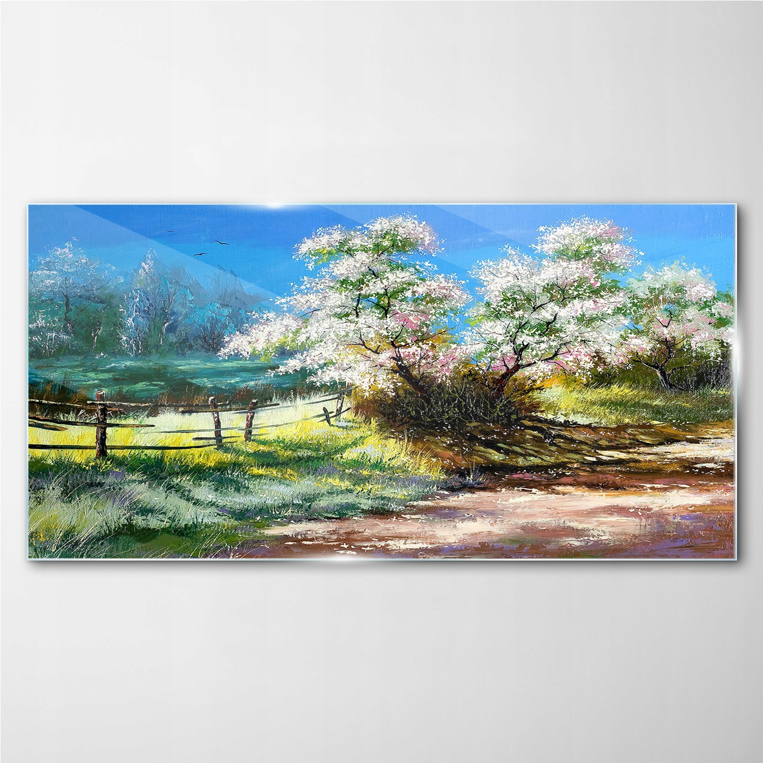 

Szklany obraz Drzewa kwiaty przyroda 140x70 cm