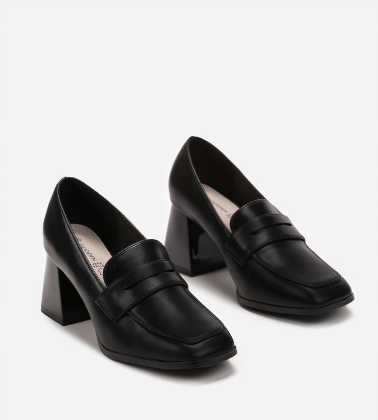 Czarne Półbuty Skóra Goodin FL410 Cisara R 36