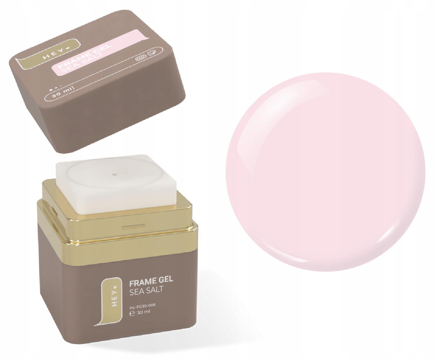 Heylove Frame Gel Sea salt, 30 ml żel budujący mleczno-różowy