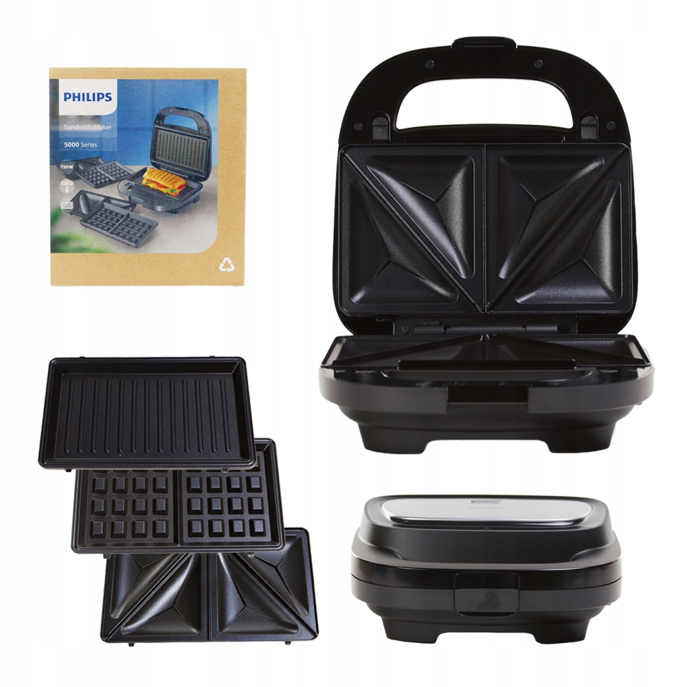 Opiekacz Philips HD2350/80 Seria 5000 do kanapek panini gofrów 750W czarny