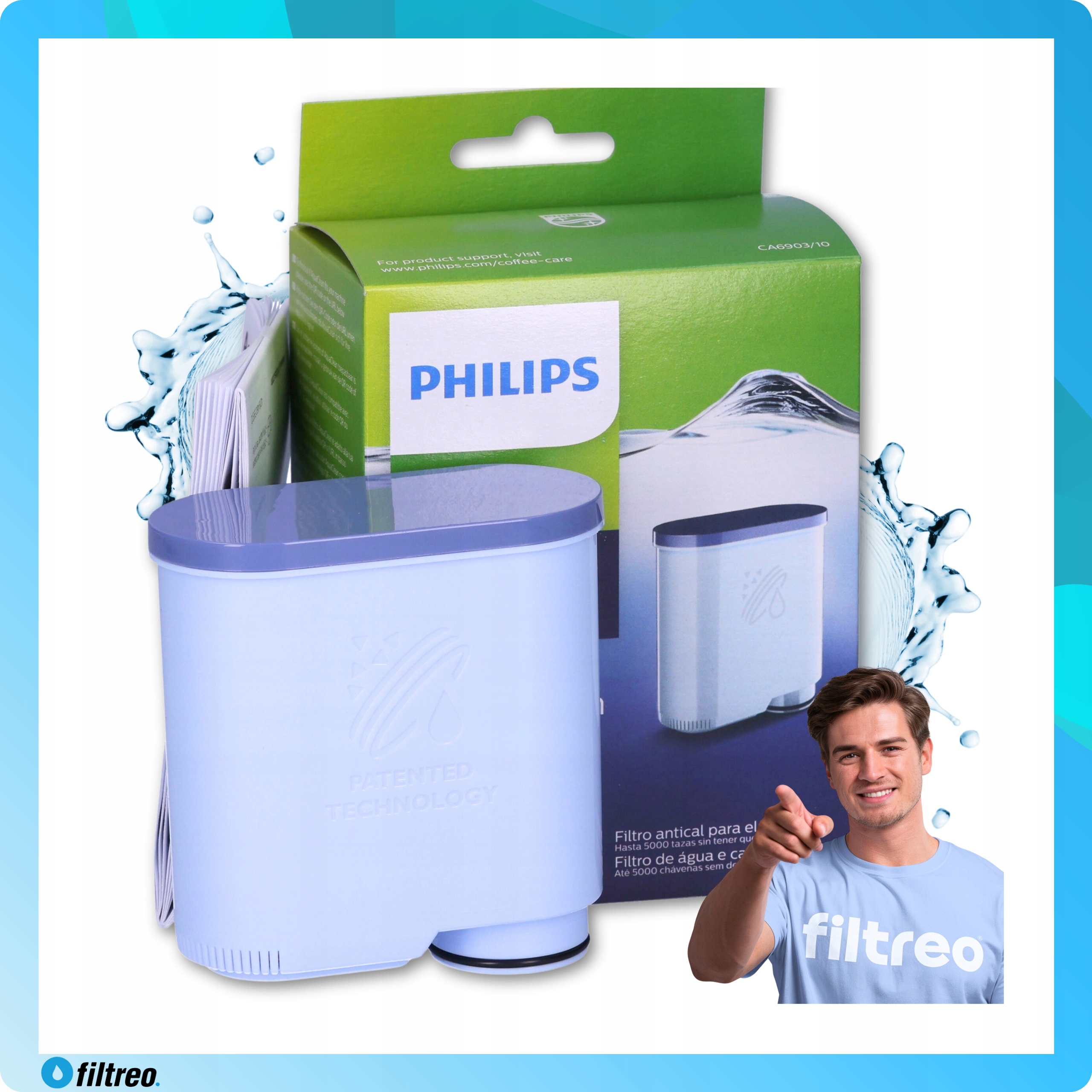 SAECO FILTR WODY DO EKSPRESÓW PHILIPS 5300 5400 Pełna Ochrona i Wydajność Kod producenta CA6903/10