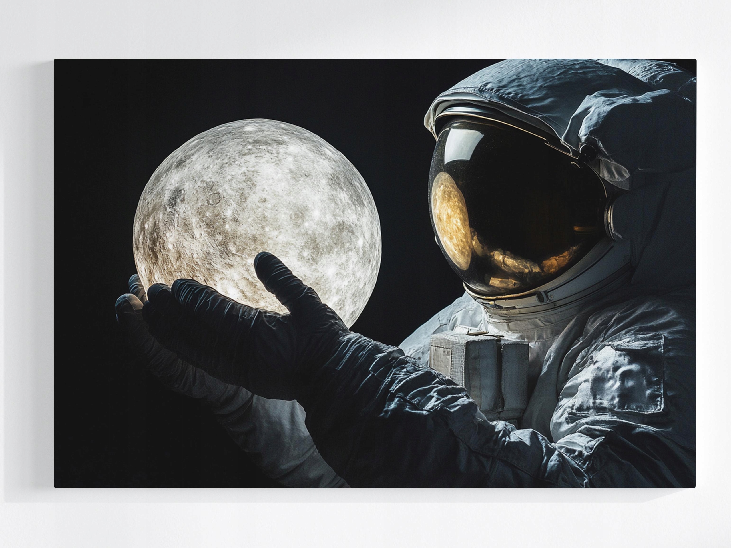 Obraz Na Plátně Canvas Astronauta Cestovatel Měsíc Vesmír Světlo 120x80
