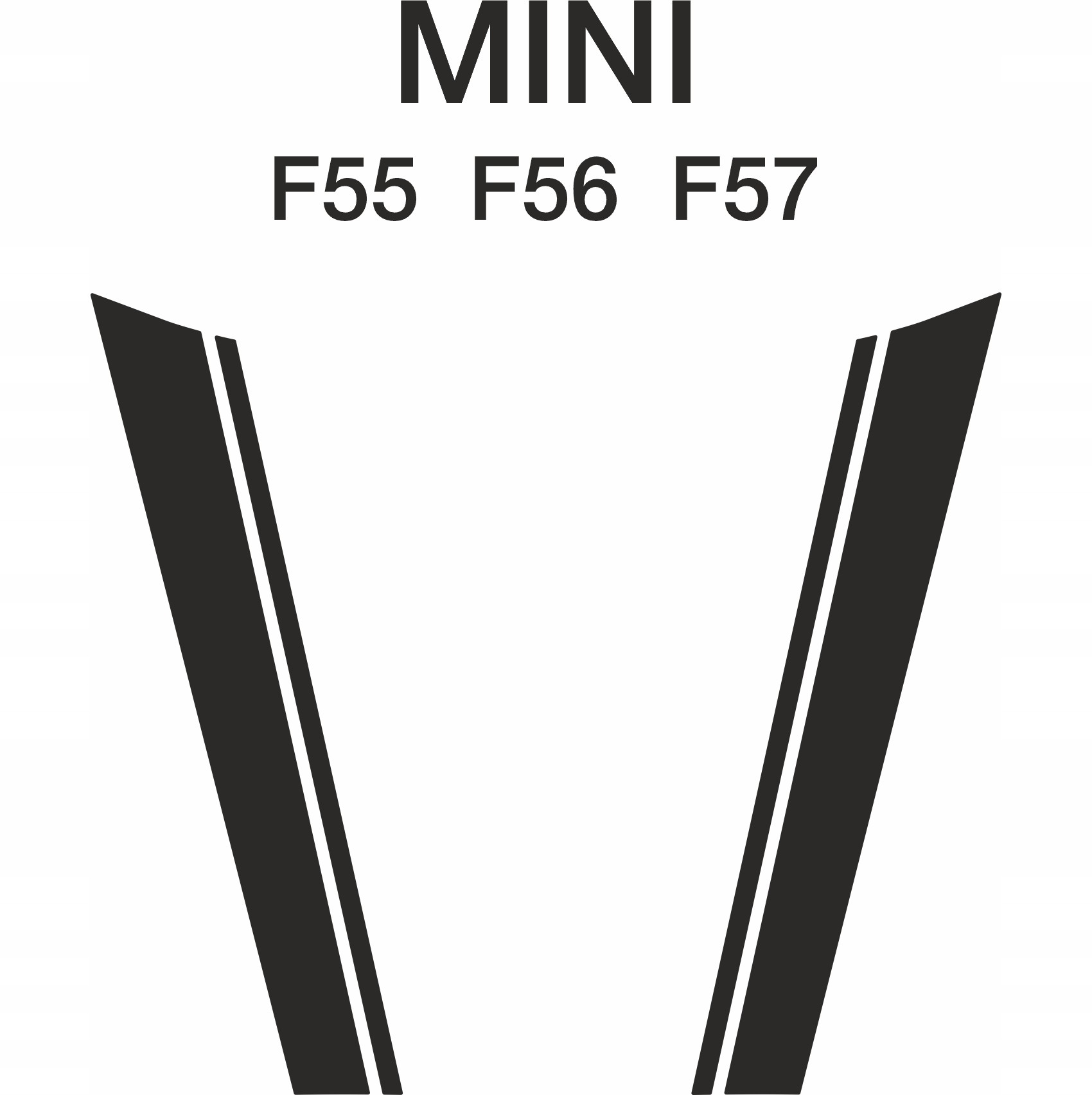 Samolepky na masku Mini Cooper F55 F56 dvojité