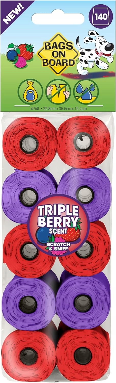 Sáčky Na Odpadky Pro Psa 140 Ks, Silná Vzduchotěsná Borůvková Vůně