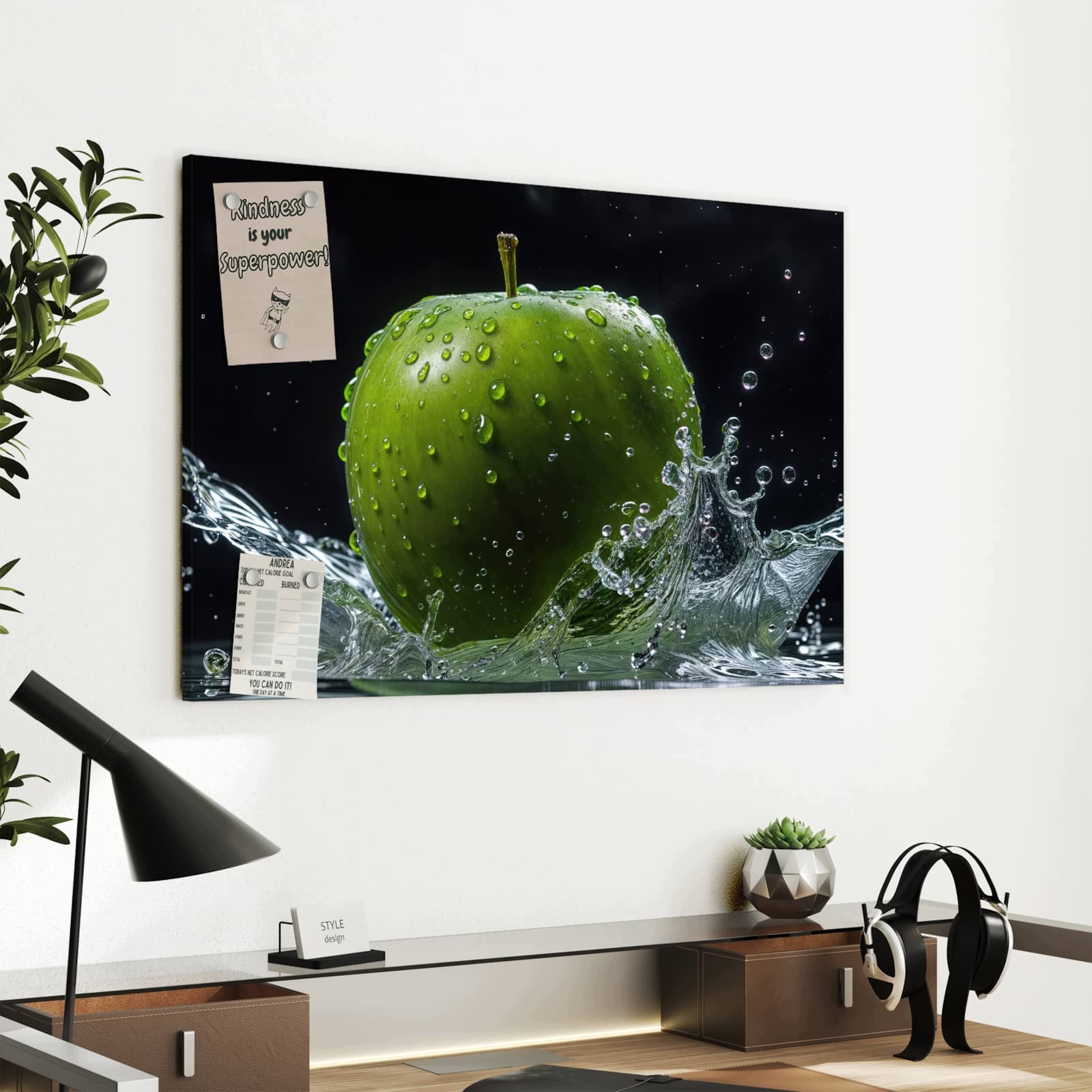 Magnetická tabule Jablko Voda 60 × 40 cm