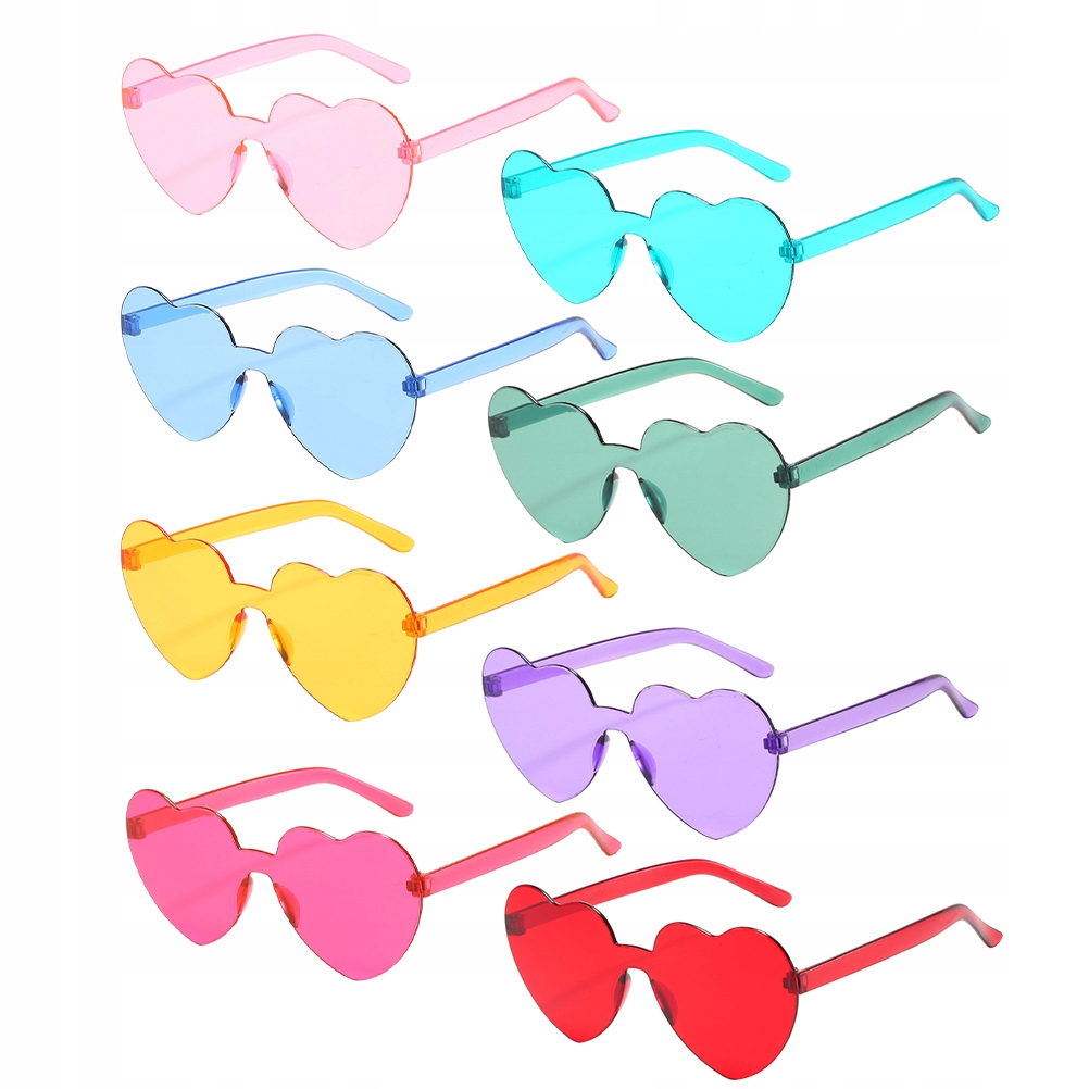 

8 Czerwone okulary Okulary w kształcie serca