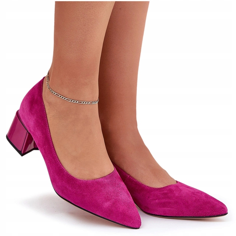 Hladké Semišové Lodičky S Špičatými Špičkami Vinceza 66736 Fuchsia 36