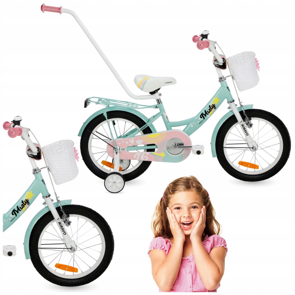 Rowerek Dziecięcy 16 Cali Rower Dla Dziewczynki Koszyk I Prowadnik