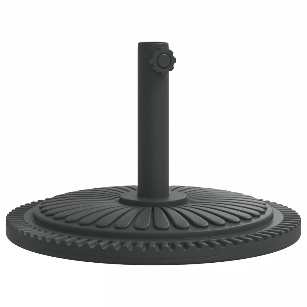Stabilní podstavec pro slunečník s betonem, černý, 45 x 31,5 cm, vzor v linii