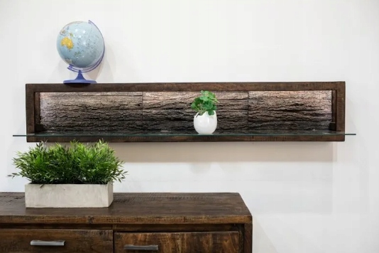 Półka drewniana Szklana podświetlana półka Kora Dula