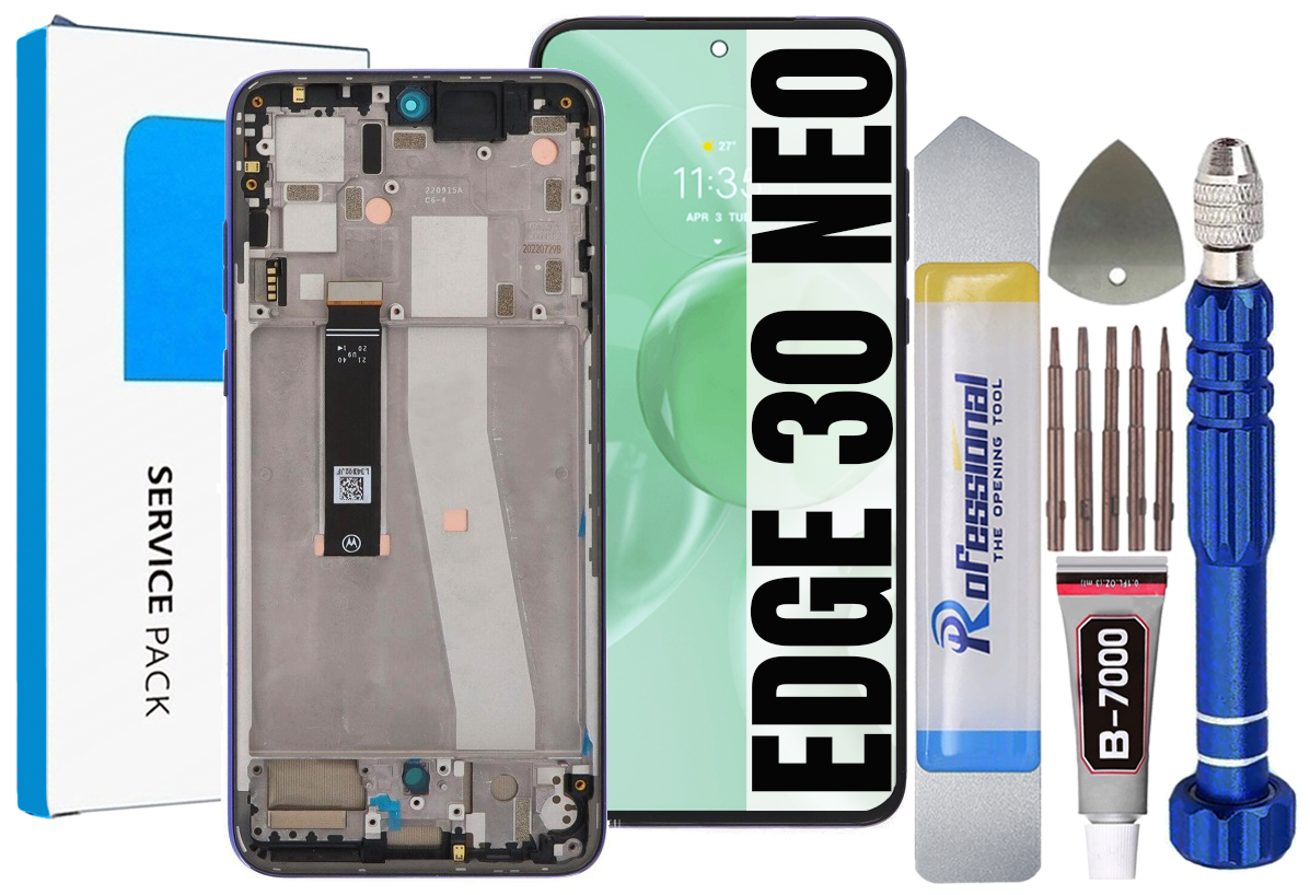 Displej Pro Motorola Edge 30 Neo Originál Obrazovka Rámeček Fialový