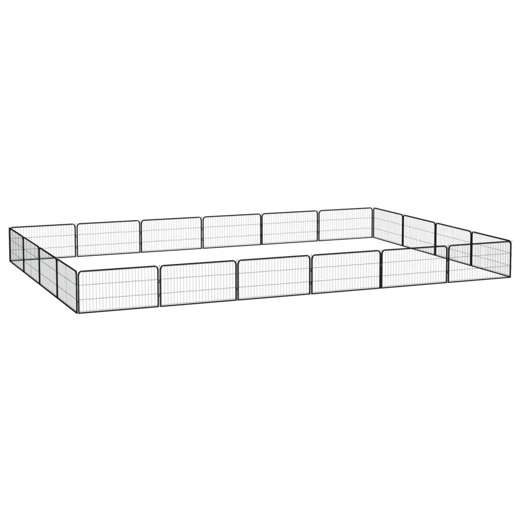 Levně 20panelová ohrádka pro psy černá 100 x 50 cm práškovaná ocel Černý 3115970