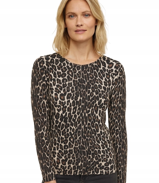 Teplý dámský svetr s leopardím vzorem Valeria S/m