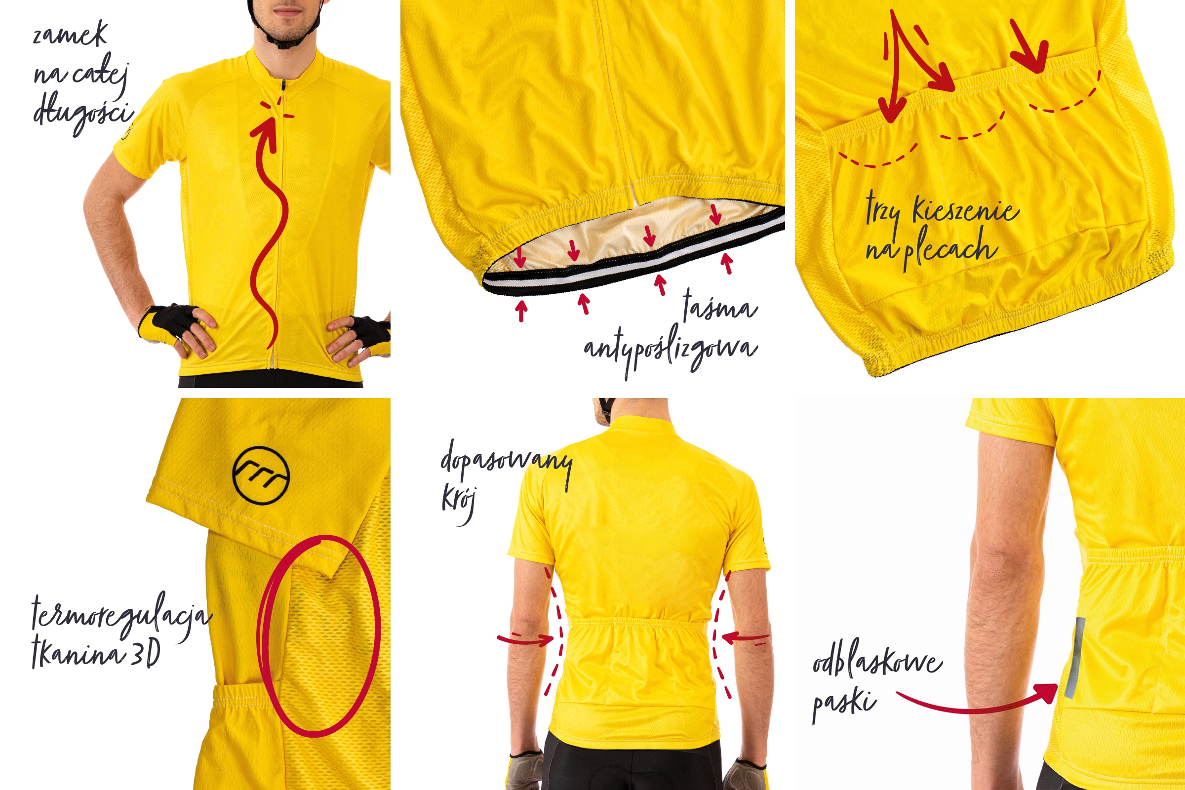 Madani: koszulka rowerowa DOTS dł. rękaw XXL Rękaw długi rękaw