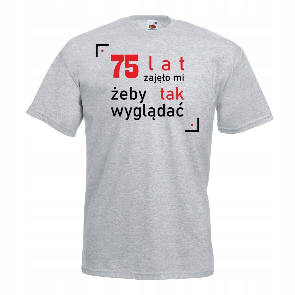 

Koszulka 75 lat urodziny XXL szara