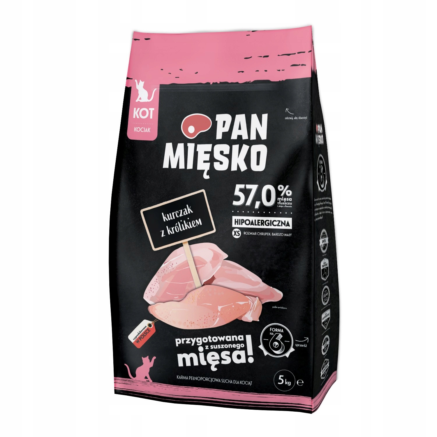 Pan Mięsko Kot 5kg karma sucha dla kota Kurczak z Królikiem Xs