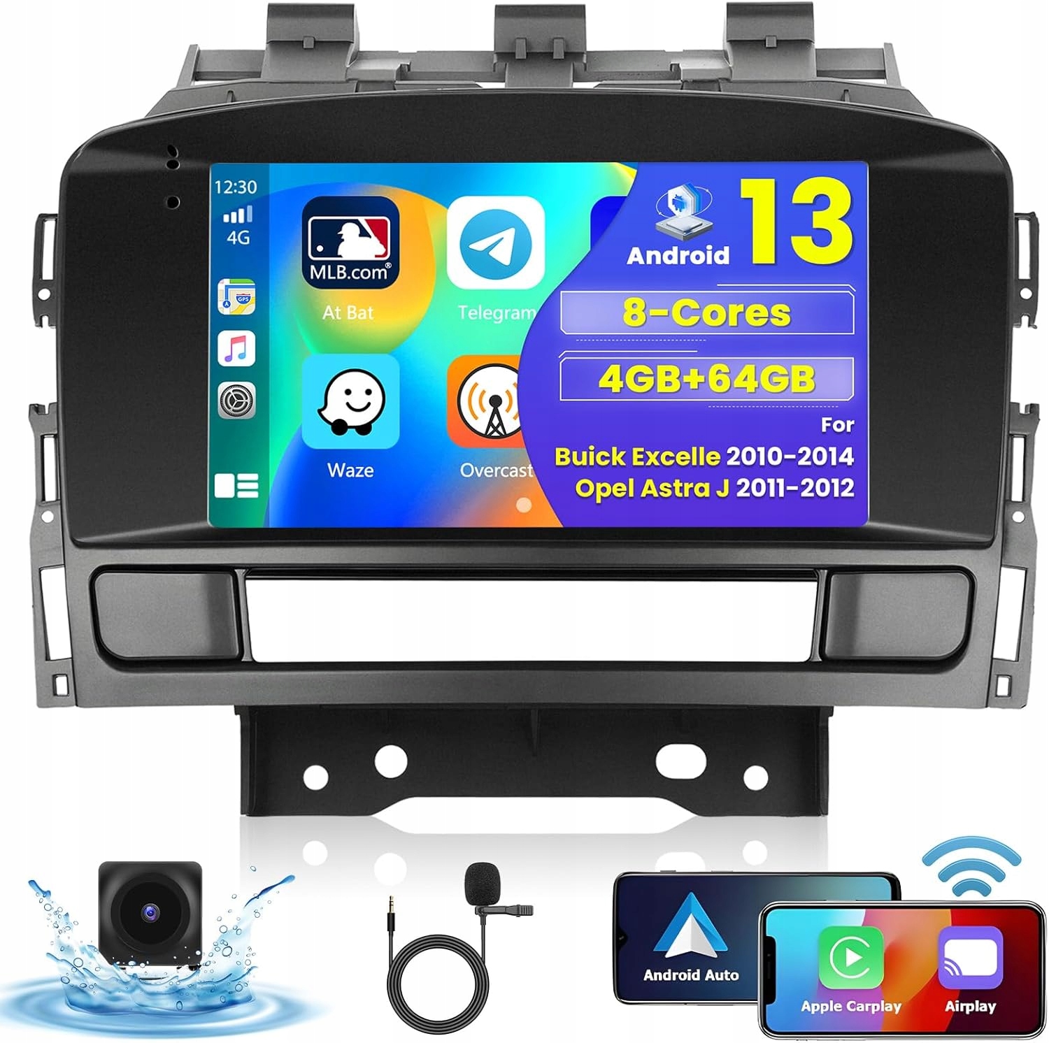 Radio Android 13 Carplay Nawigacja Kamera Navi Gps Do Opel Astra J