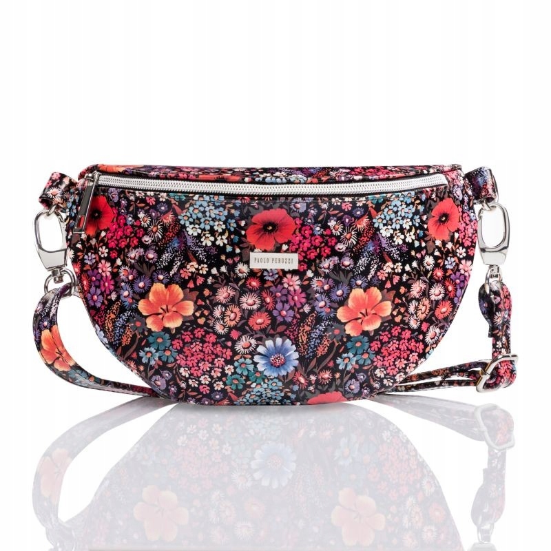 Ledvinka dámská kožená s květinovým vzorem na pásek i přes rameno Paolo Peruzzi