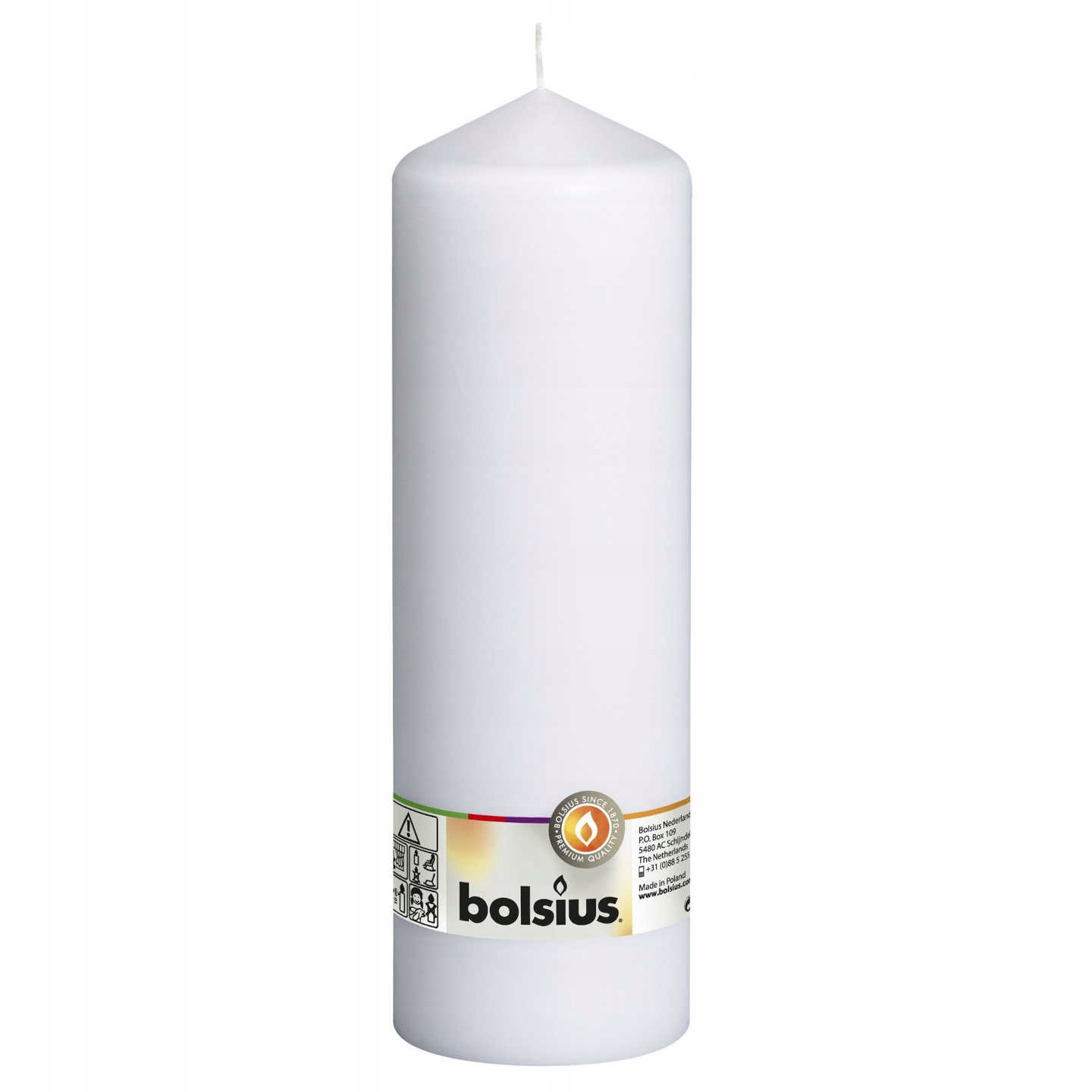 

Świeca pieńkowa Bolsius 250/78mm biała 1 sztuka