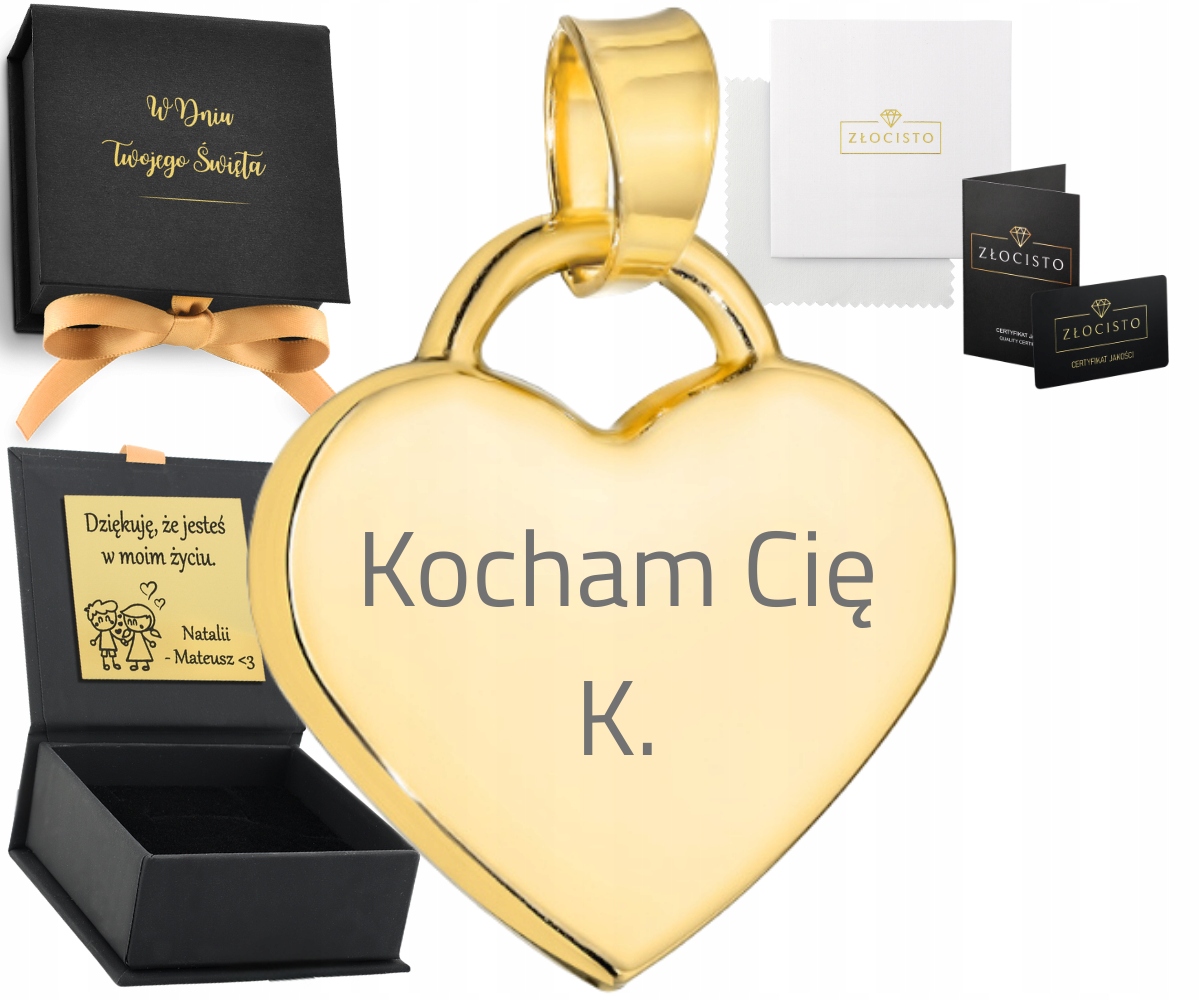 Váš Gravírování Na přívěsku přívěsek zlatý hladké srdce malé zlato 585 14k